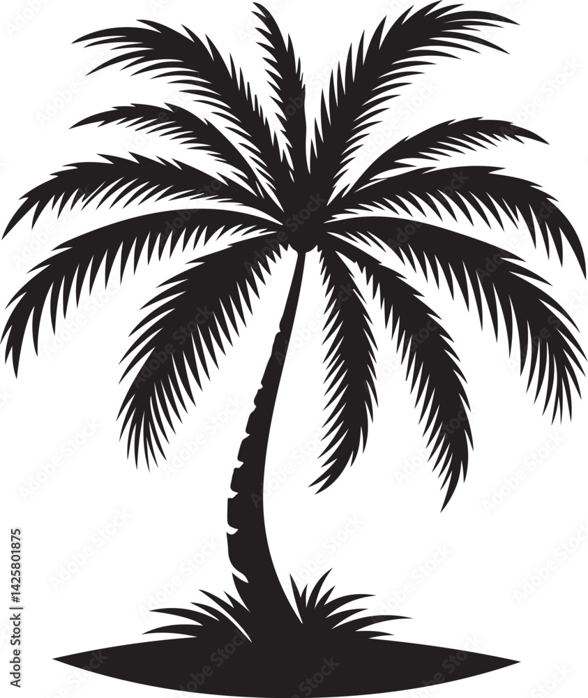 Obraz premium Palm tree silhouette design vector.