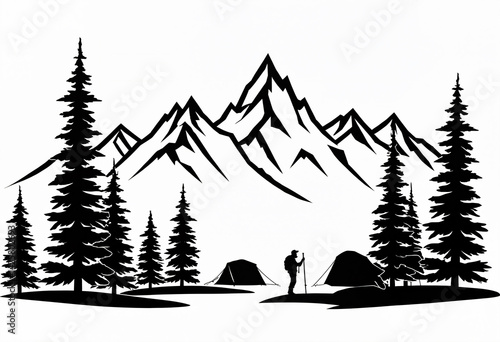silhouette of a mountain ca...