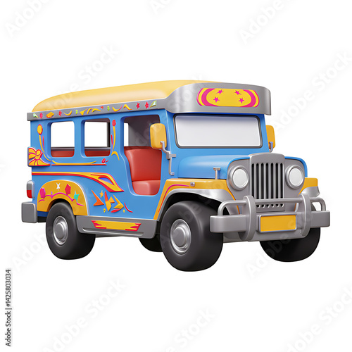 Colorful Philippine Jeepney Illustration