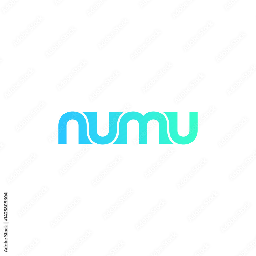 Modern Numu Wordmark: Flowing Gradient Vector Logo Modern Numu Wordmark: Flowing Gradient Vector Logo