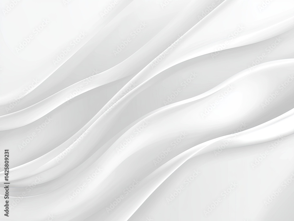 Abstract White Fabric Texture with Smooth Waves Abstract White Fabric Texture with Smooth Waves