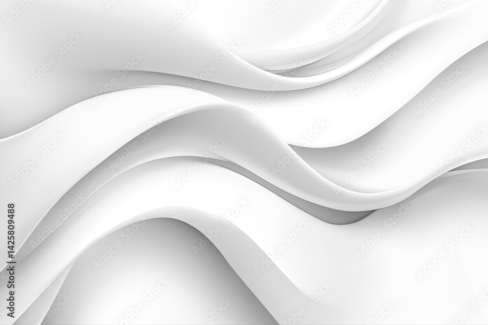 Fototapeta premium Abstract White Fabric Waves Background