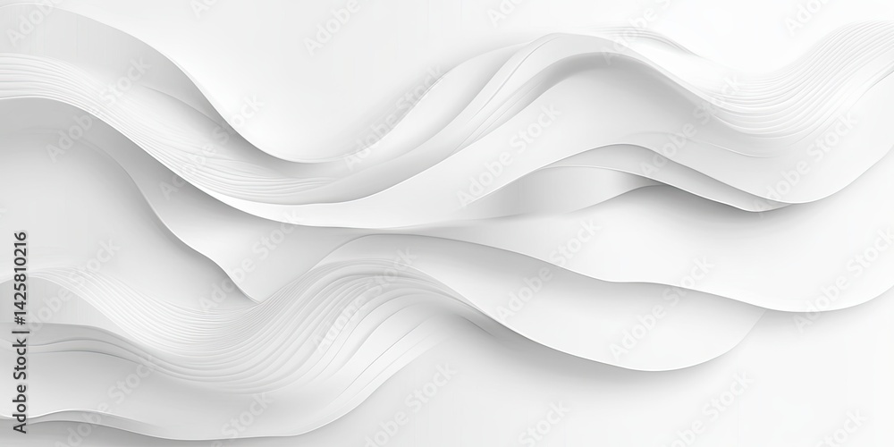Fototapeta premium Abstract White Wave Background Texture