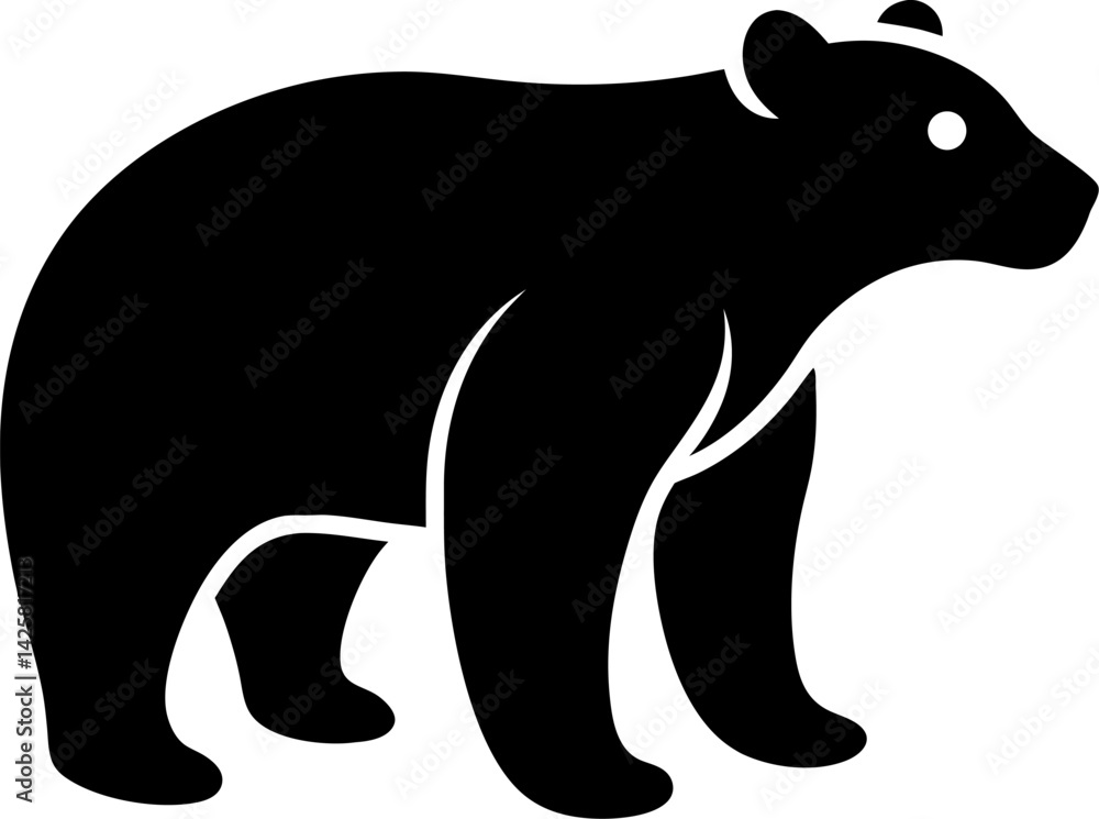 Obraz premium Polar Bear icon Silhouette vector on transparent background