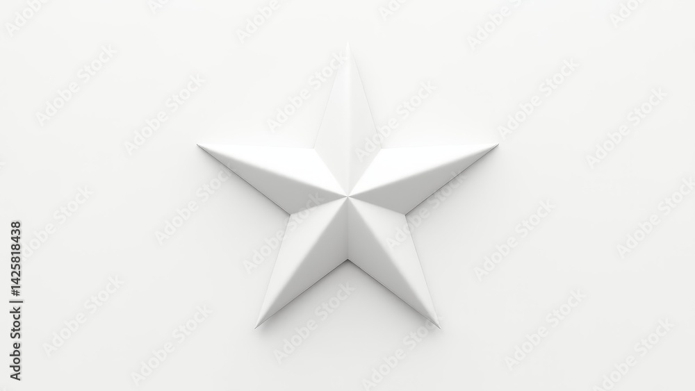 Obraz premium White Star Isolated On White Background