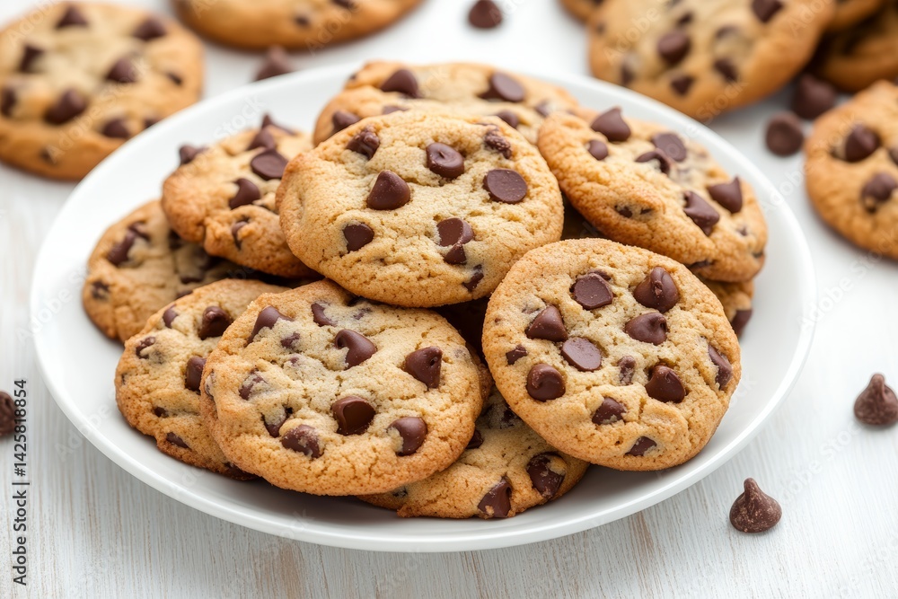 Chocolate chip cookies fresh out the oven.