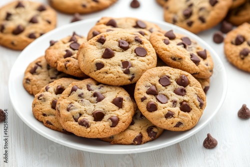 Obraz na płótnie Chocolate chip cookies fresh out the oven. w salonie