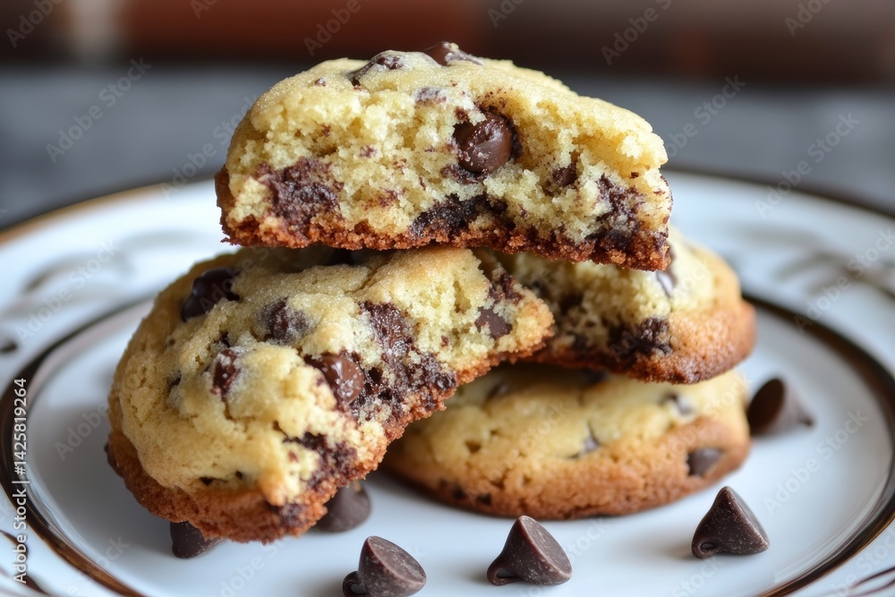 Chocolate chip cookies fresh out the oven.