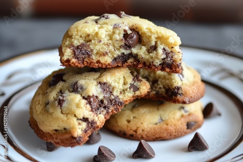Obraz na płótnie Chocolate chip cookies fresh out the oven. w salonie