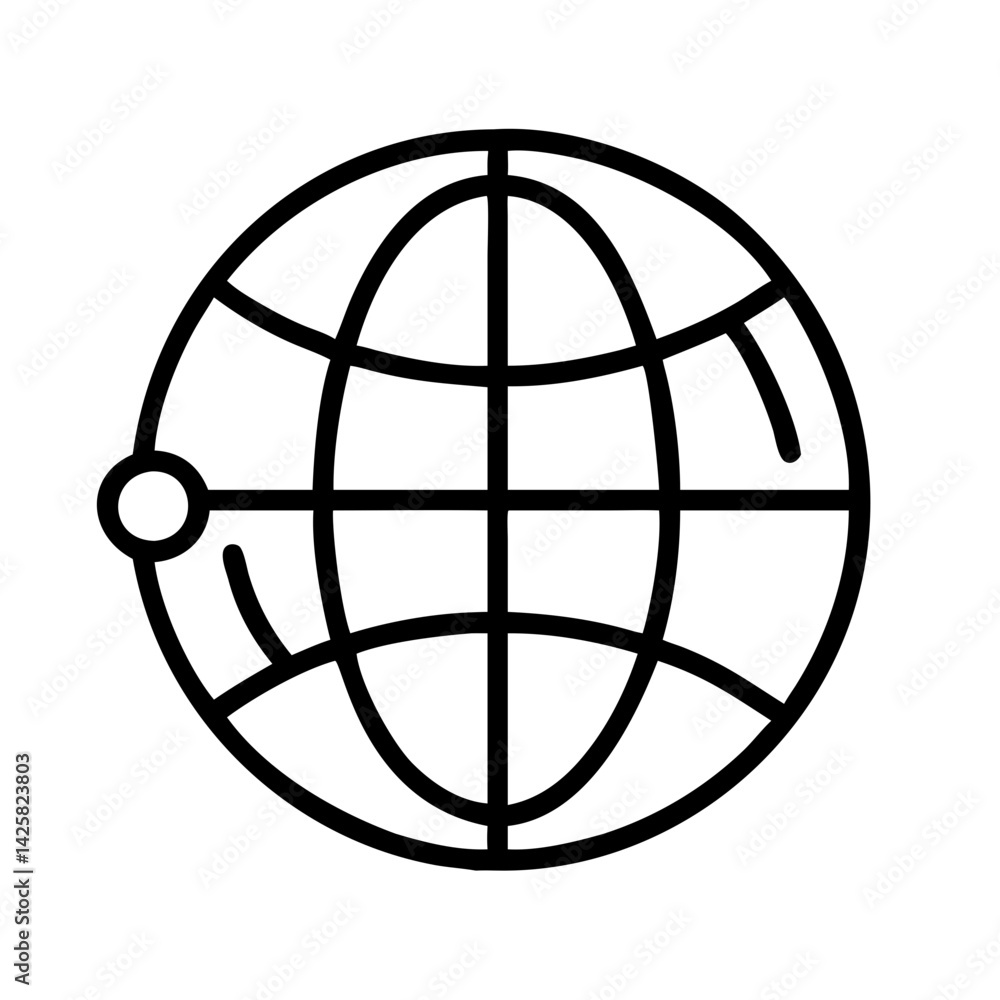 Globe earth world map geography global network connection internet worldwide web vector icon line Globe earth world map geography global network connection internet worldwide web vector icon line