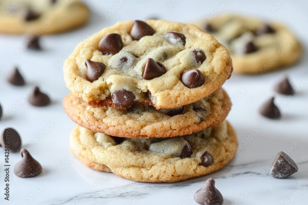 Chocolate chip cookies fresh out the oven.