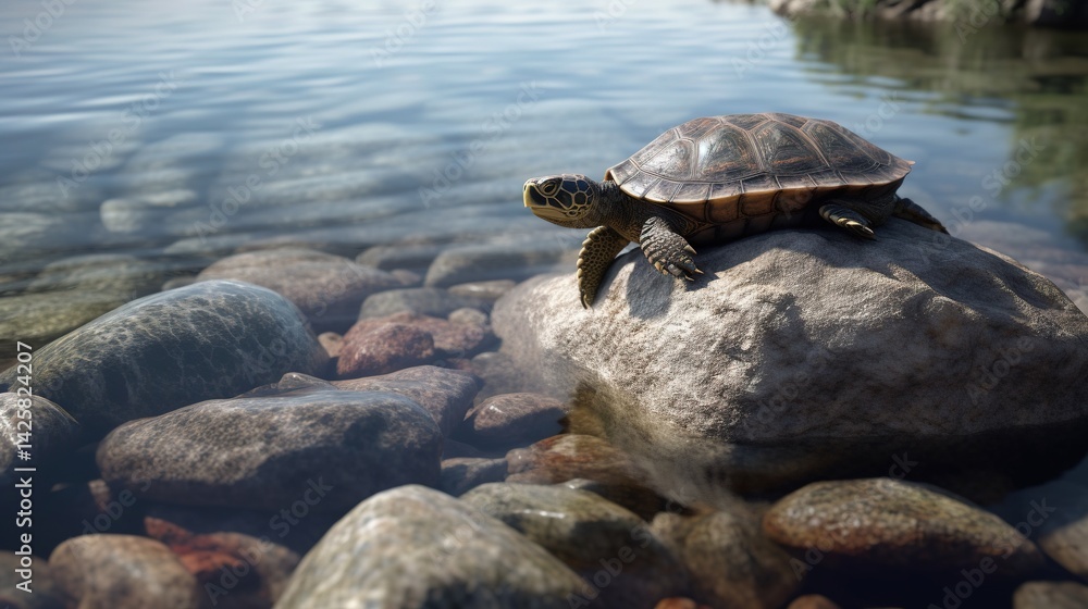 Fototapeta premium Turtle on a rock Photo
