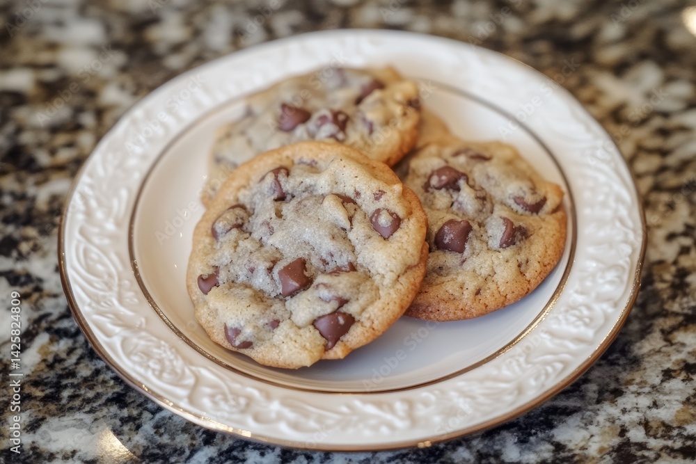 Chocolate chip cookies fresh out the oven.