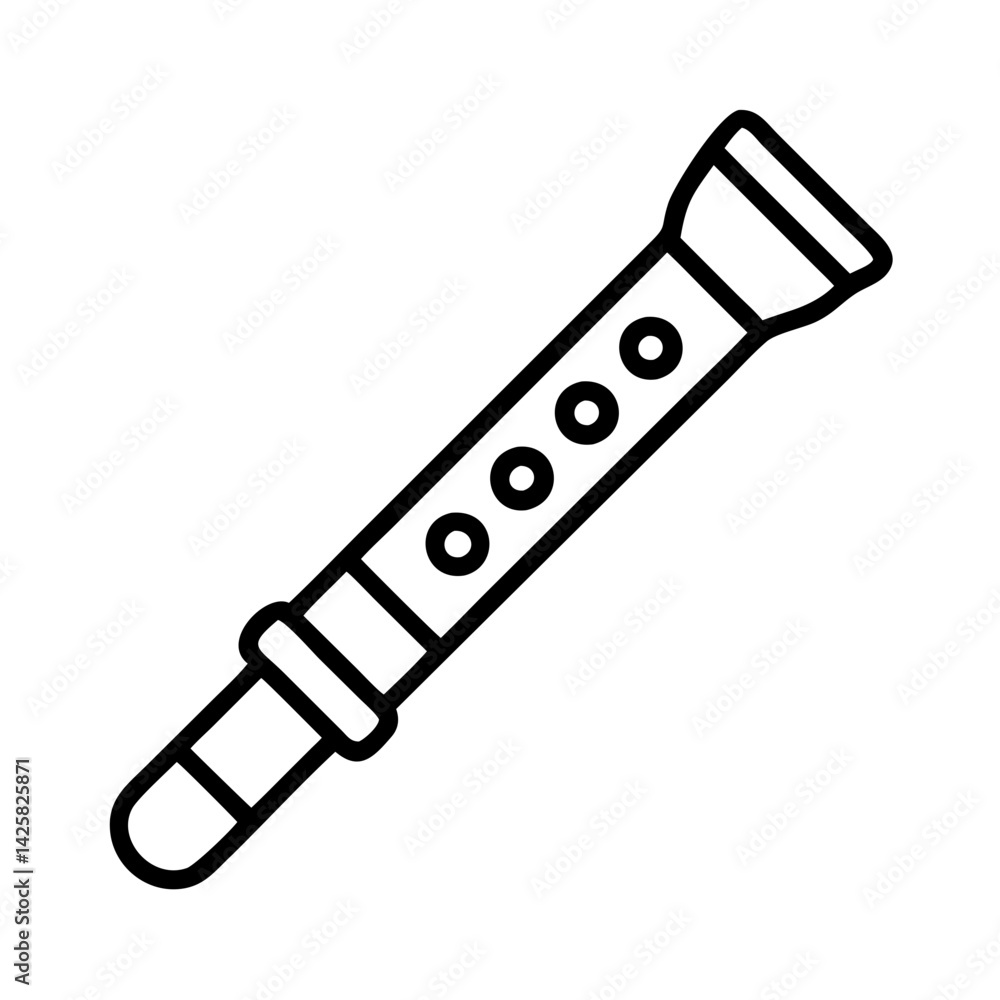 Isolated recorder vector musical instrument icon illustration flute wind woodwind music concert band orchestra melody classical folk soprano recorder design element Isolated recorder vector musical instrument icon illustration flute wind woodwind music concert band orchestra melody classical folk soprano recorder design element