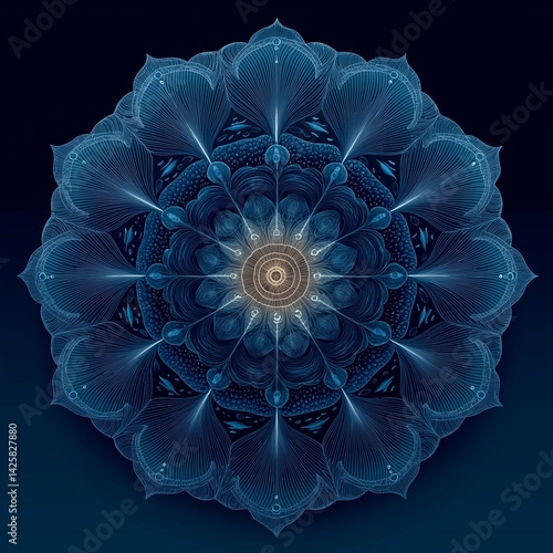 Decorative mandala made entirely with clean curved lines