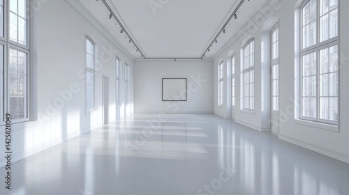 Wallpaper Mural Art gallery exhibition space minimalist design pure white background contemporary environment Torontodigital.ca