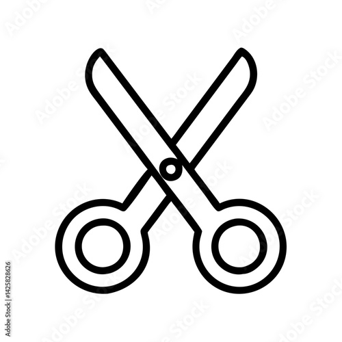 Outline scissors vector icon illustration cutting tool design stationery equipment sharp object craft supply