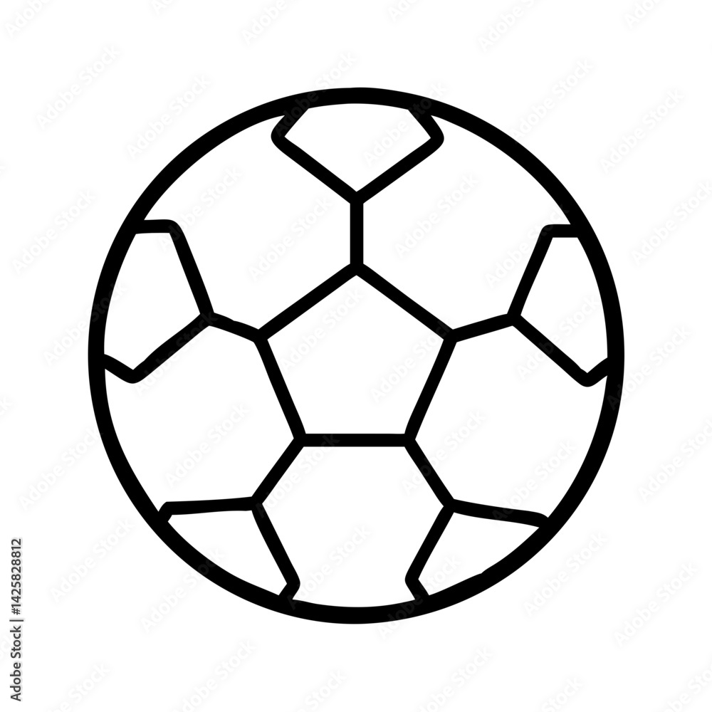 Fototapeta premium Outline soccer ball icon vector illustration football ball isolated sport equipment game play kick
