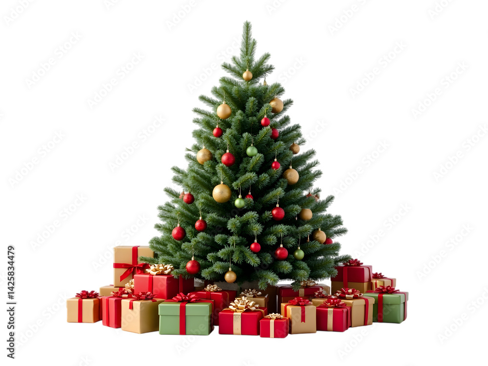 Christmas Tree with Presents: Festive Holiday Background Image transparent background Christmas Tree with Presents: Festive Holiday Background Image transparent background