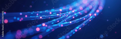 Particles In Optical Fibers Exhibit Blue And Purple Hues Due To Their Abstract Properties Affecting Light Transmission And Absorption Patterns.