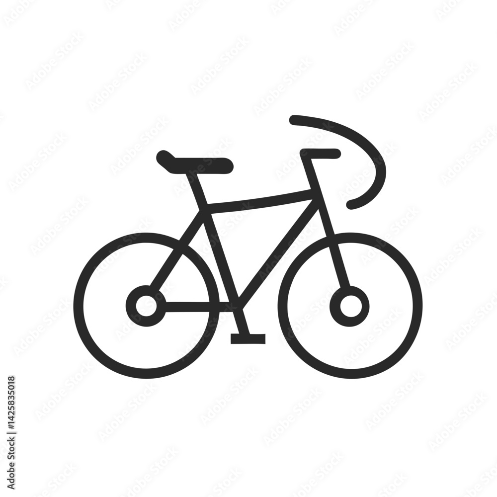 Creative Doodle Icon of a Bicycle for Your Projects and Designs Creative Doodle Icon of a Bicycle for Your Projects and Designs
