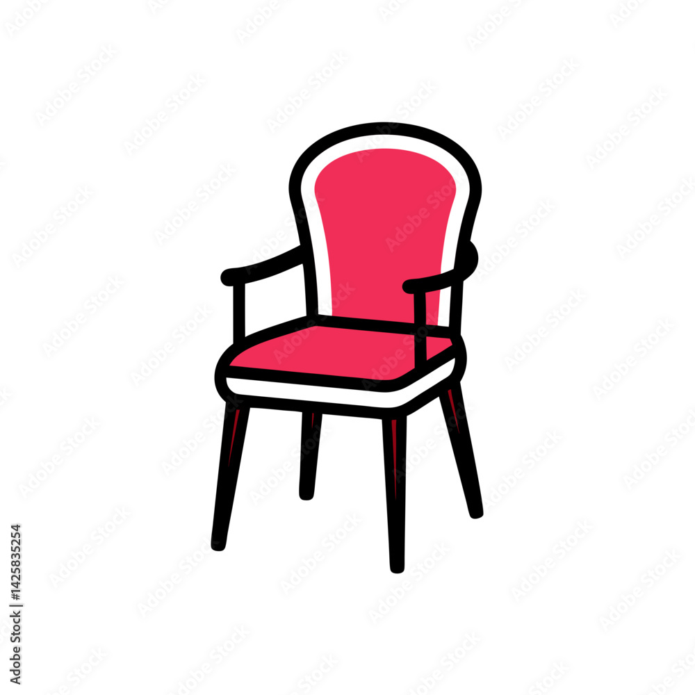 Handcrafted Doodle Icon of a Chair for Unique Designs Handcrafted Doodle Icon of a Chair for Unique Designs