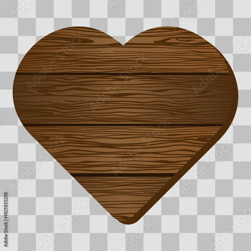 Wooden board sign blank promotion and decoration with transparent background. Wood banner billboard in old vintage style on wall