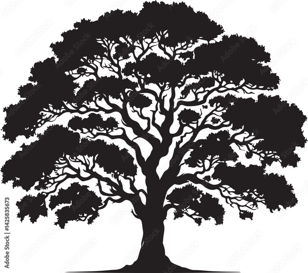 Obraz premium Big Tree silhouette design vector.