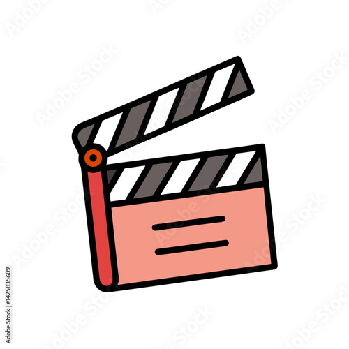 Doodle Icon of a Film Clapperboard for Creative Projects