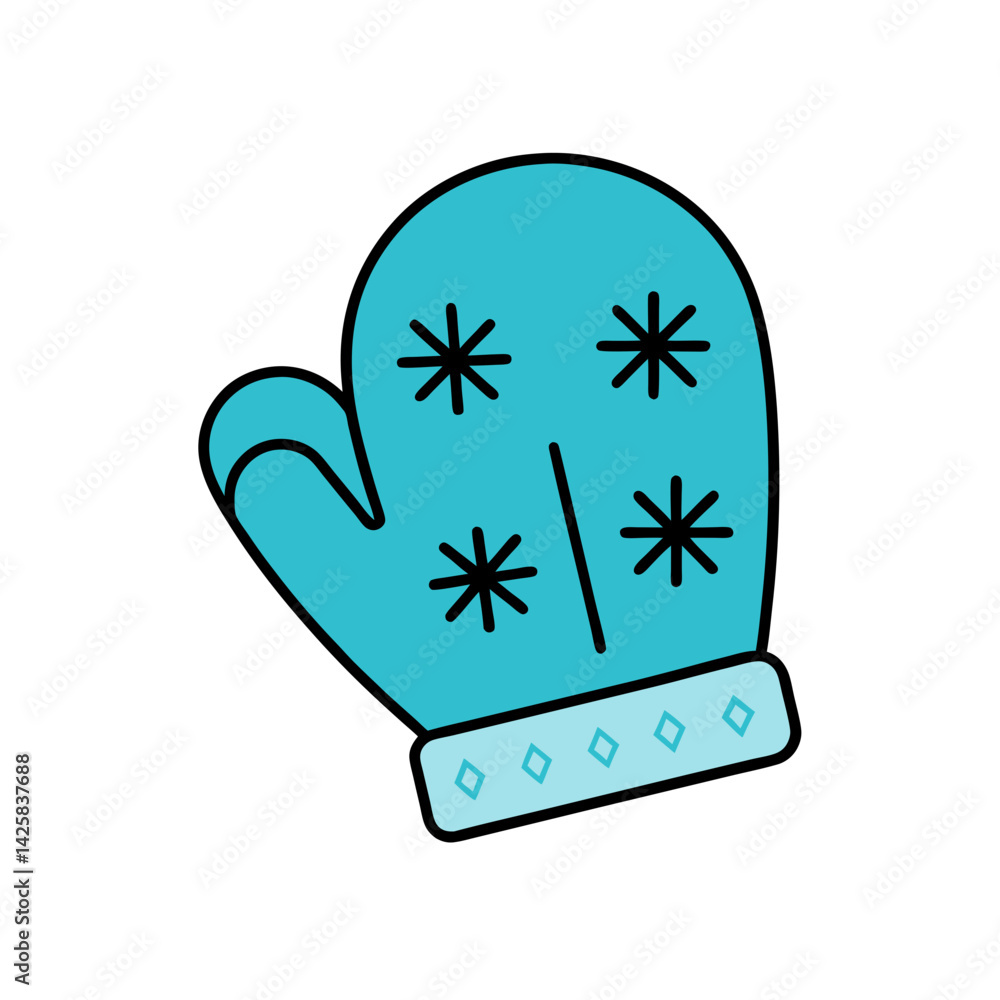 Naklejka premium Cozy Doodle Icon of Mittens for Your Creative Projects