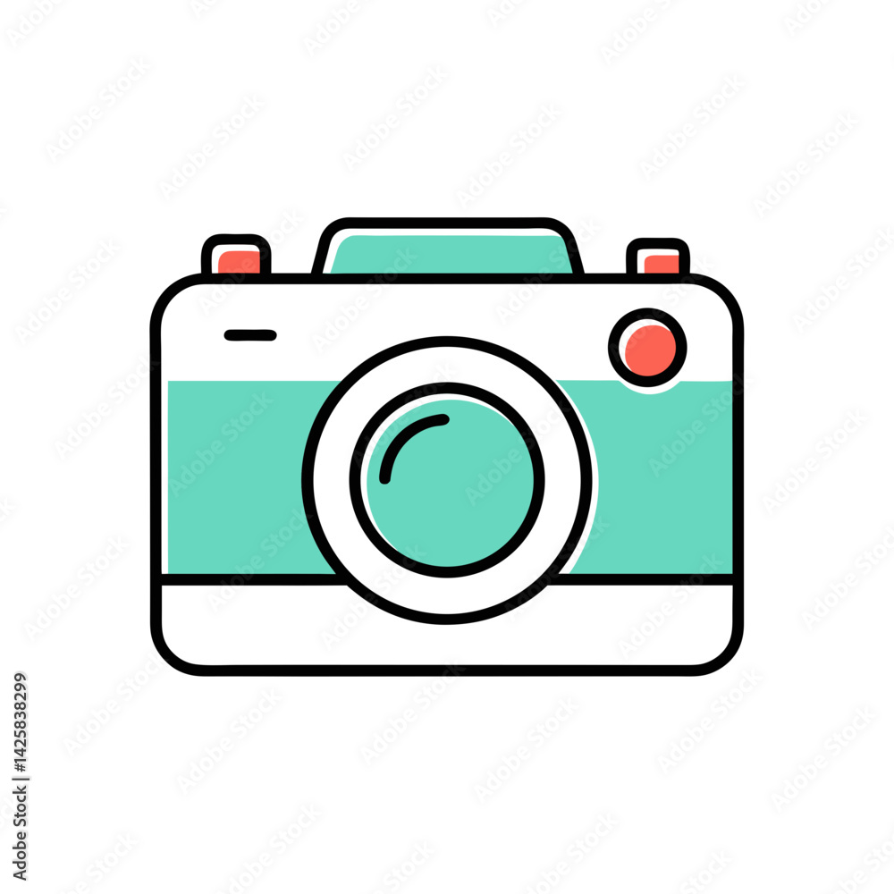 Creative Doodle Vector Camera Icon for Your Designs Creative Doodle Vector Camera Icon for Your Designs