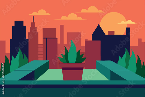 urban landscape with city