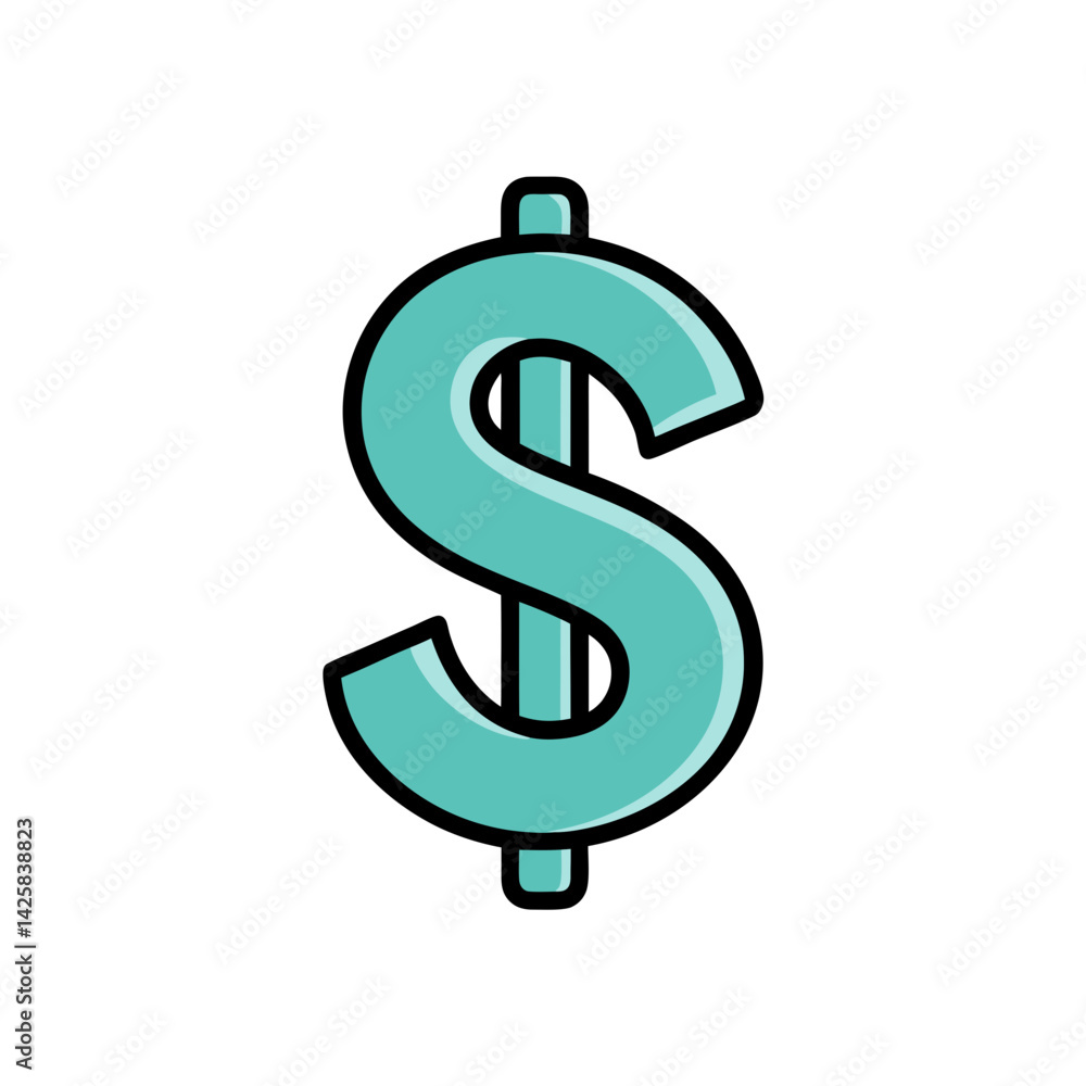 Doodle Vector Icon of a Dollar Sign for Financial Projects Doodle Vector Icon of a Dollar Sign for Financial Projects