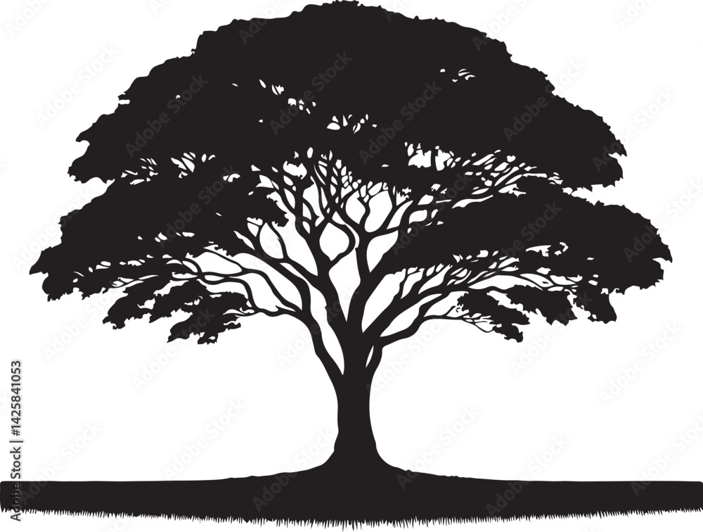 Fototapeta premium Big Tree silhouette design vector.