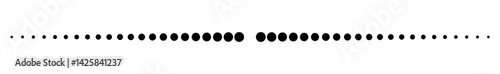 Halftone dotted separator line. Abstract geometric minimal border text divider element