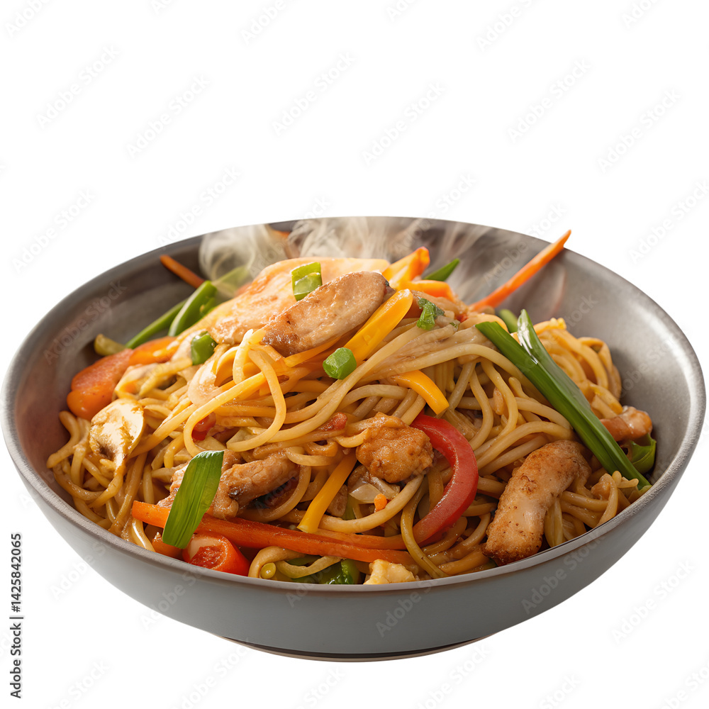 Chow mein isolated on transparent background Chow mein isolated on transparent background
