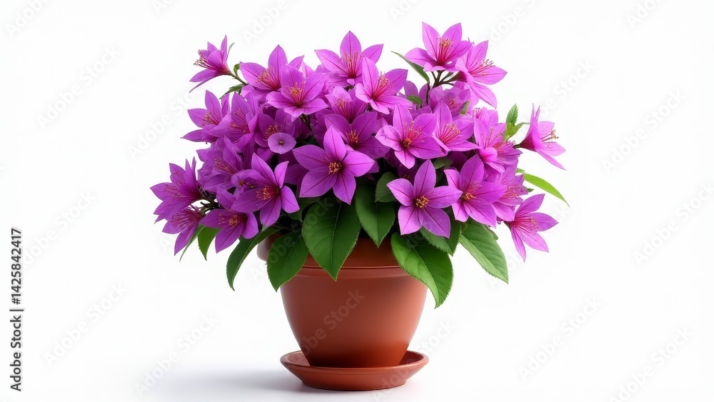 Fototapeta premium Purple Flowers In Flower Pot