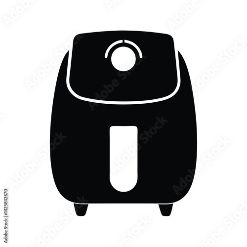 air fryer clipart black silhouette vector on white