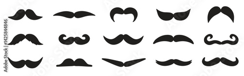  Movember mustache pack collection in flat design