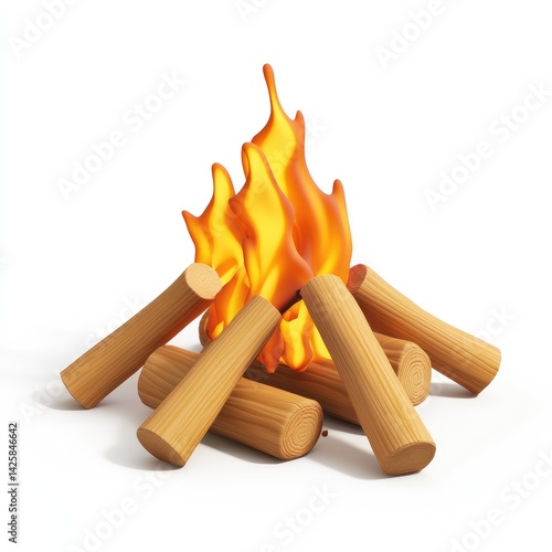 Wallpaper Mural Burning logs create a vibrant campfire. Torontodigital.ca