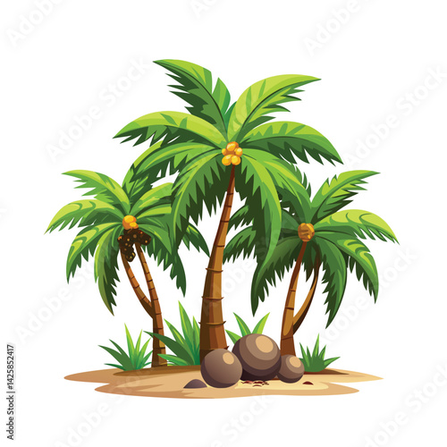 palm tree on white
