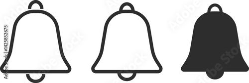 Bell notification icon set. mute unmute signs. turn off  icons. Reminder signal
