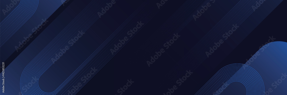 3D blue techno abstract background overlapping on dark space with rounded lines effect. Modern graphic design element line style concept for web banner, flyer, card or brochure cover 3D blue techno abstract background overlapping on dark space with rounded lines effect. Modern graphic design element line style concept for web banner, flyer, card or brochure cover