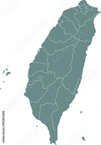 Taiwan Country Administrative District Detailed Map High Resolution