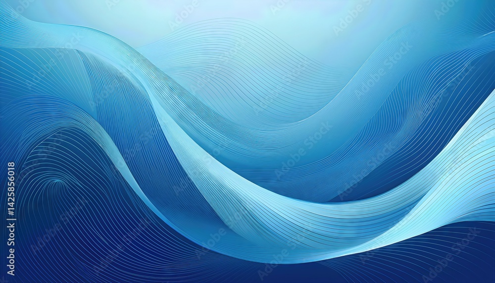 Vibrant Blue Waves Abstract Art Modern Vector Illustration, Showcasing a Captivating Oceanic Landscape with Deep Blues and Cool Greens, Ideal for Digital Art, Home Decor, or Design Inspiration. Vibrant Blue Waves Abstract Art Modern Vector Illustration, Showcasing a Captivating Oceanic Landscape with Deep Blues and Cool Greens, Ideal for Digital Art, Home Decor, or Design Inspiration.