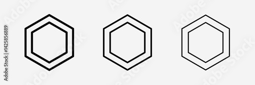 Blockchain Link icon. Vector illustration on White background with bold, light and thin stroke.