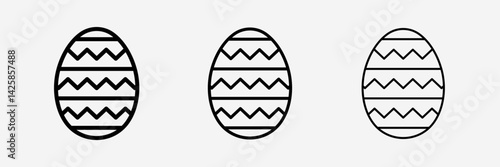 easter egg icon Easter treat line animation. Happy easter. Traditional food for spring holiday. Black illustration on white background.