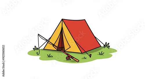 Camping tent illustration for kids