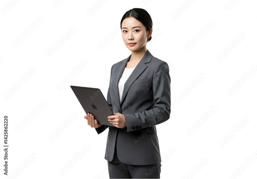 Confident Businesswoman Holding Tablet, Professional Portrait Confident Businesswoman Holding Tablet, Professional Portrait