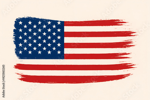 Obraz na płótnie USA flag in paint stroke w salonie